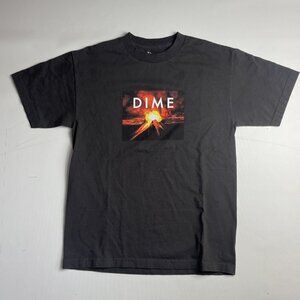 Dime MTL Skateboarding T Shirt Dark Grey Size Medium Volcano Graphic print